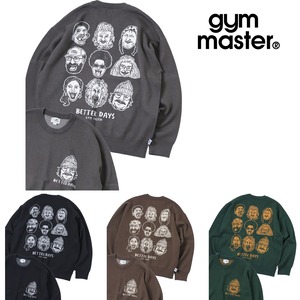 gym master ジムマスター ジャガードニット BETTER DAYS クルーネック メンズ レディース ゆったり デザインニット LOVE＆PEACE G821764