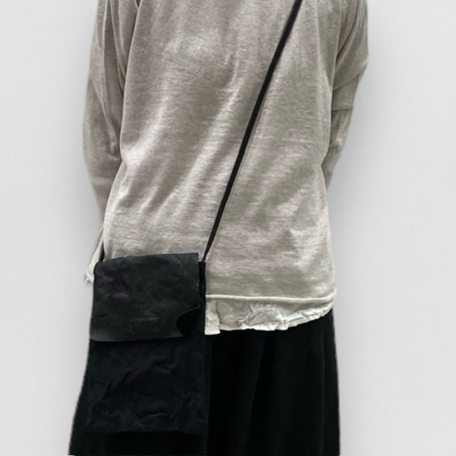 pas de calais cowhide leather×cotton pouch | CoCo Cuore