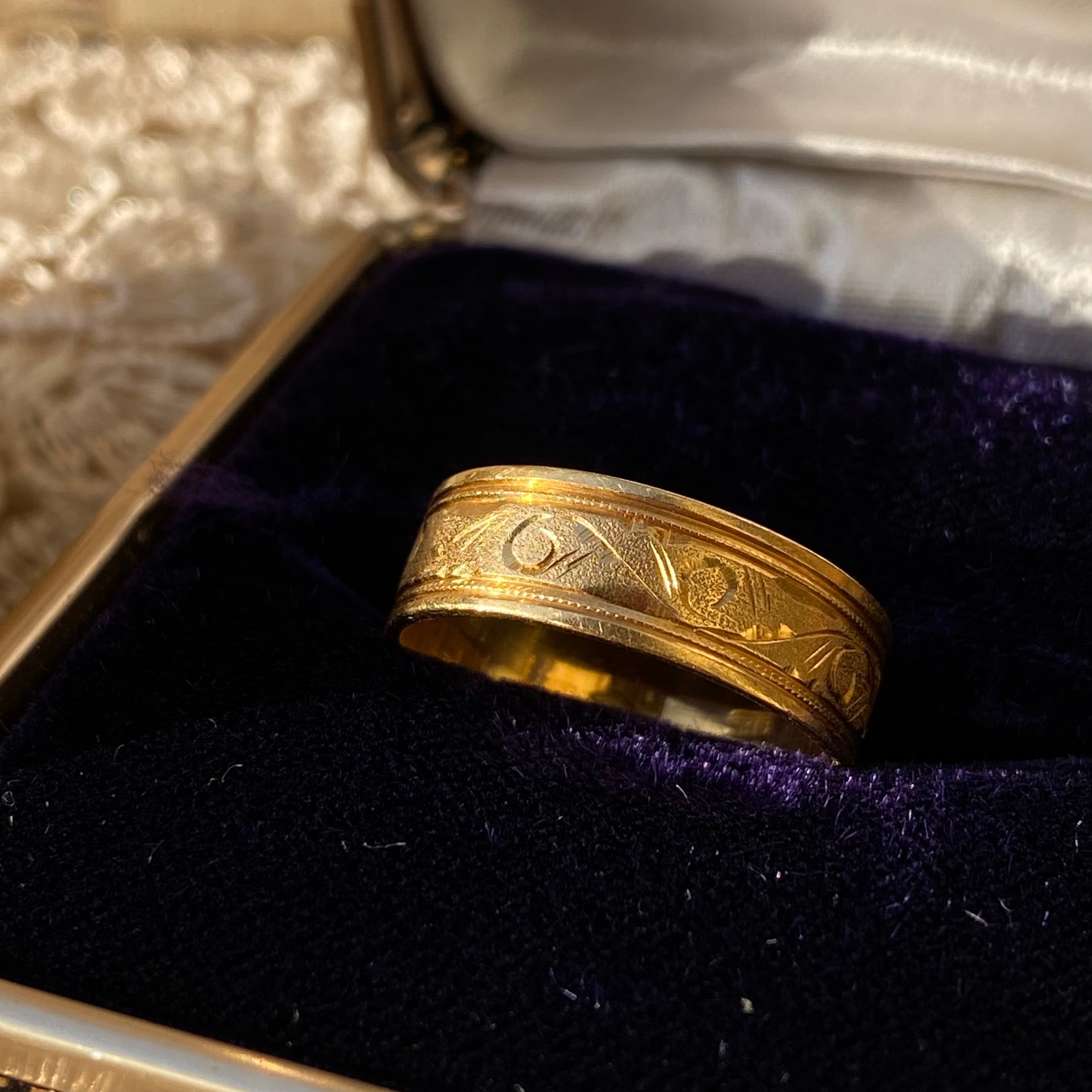 k18 18金 ゴールド リング 指輪 和彫りが美しいです