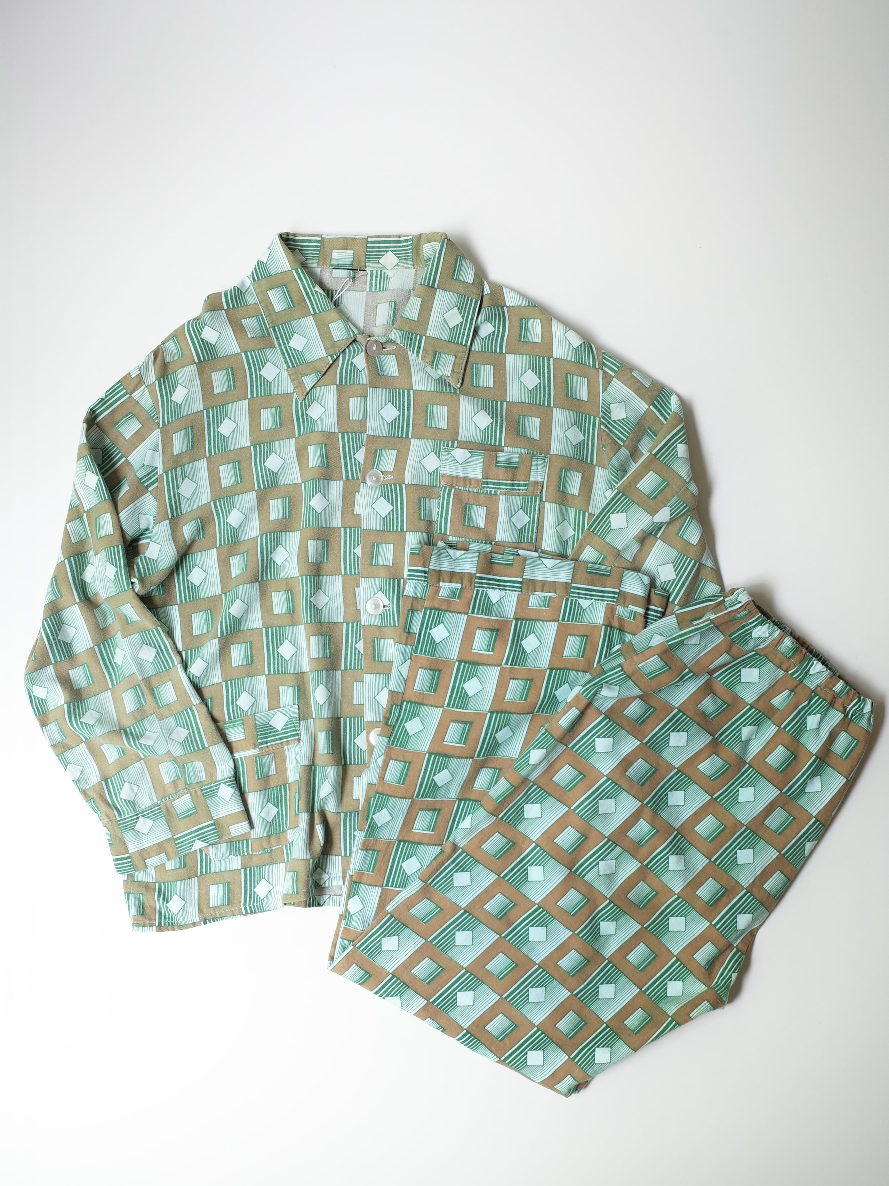 70s Geometric Print Pajama Set