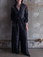333 original/Embroidery silk wrap pants (BLACK)