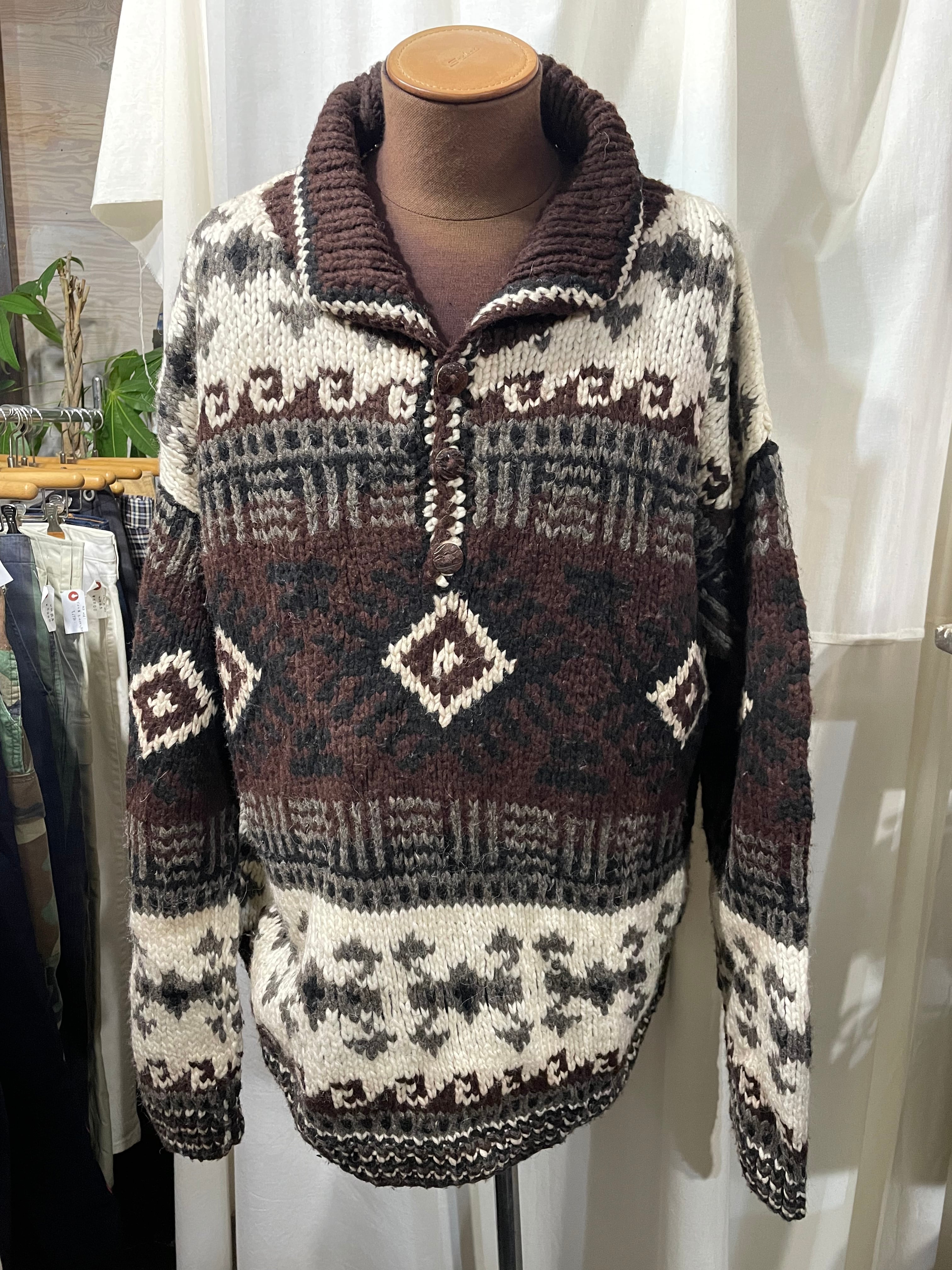 エクアドル製 エクアドルセーター ハンドニット 手編み XL~XXL