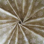 ブロックプリント生地【50cm単位】インド綿  Winter(雪の結晶) ベージュ #44810-BG1