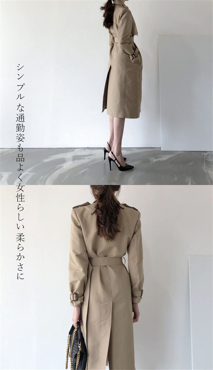 【美品】ドレスレイブトレンチコート　オフィスコート　通勤コート　キレイ系コート