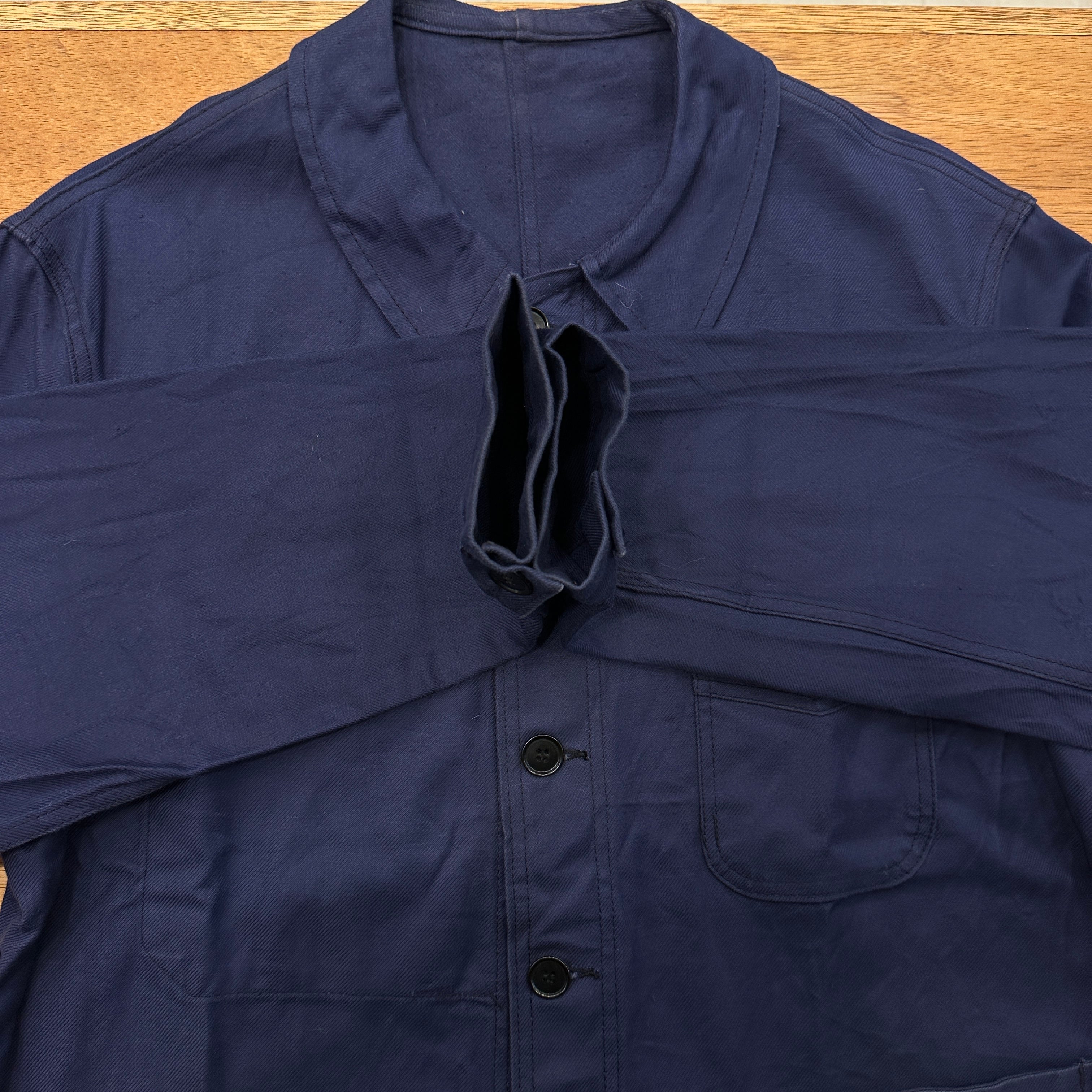 50S ADOLPHE LAFONT V-POCKET BLUE COTTON TWILL WORK JACKET ⑧