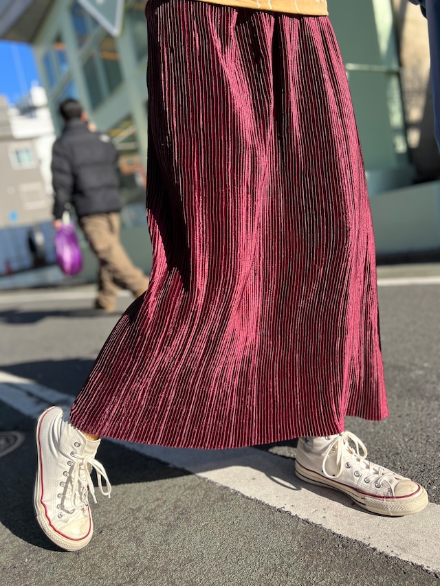 Jeanne Marc Cherry color pleats skirt ( ジェーンマーク チェリーカラー プリーツスカート )