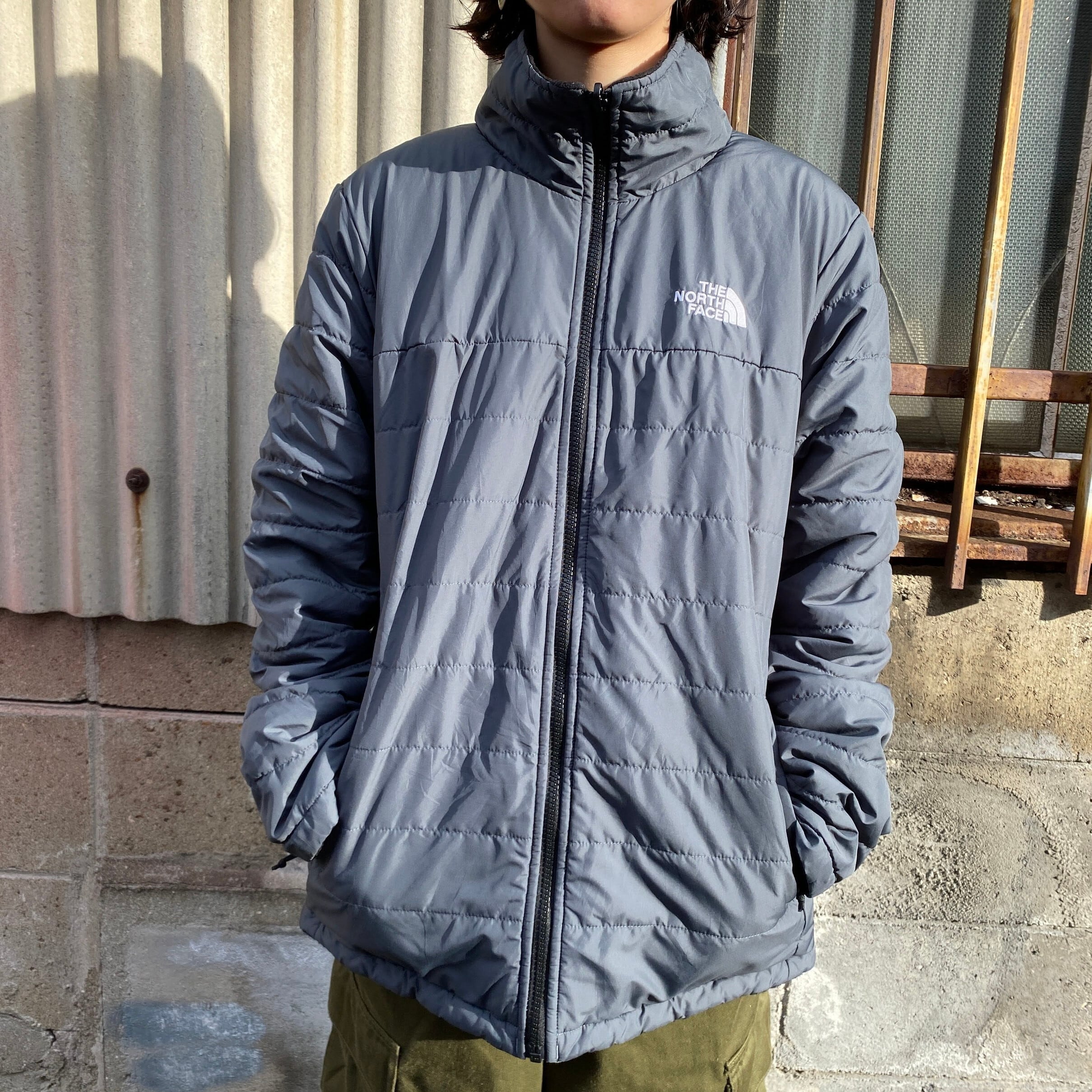 ザ ノースフェイス リバーシブル ボアフリース ナイロンジャケット レディースL 古着 THE NORTH FACE アウトドアジャケット 黒  グレー【フリースジャケット】【cs2212-10a】【AN20】 | cave 古着屋【公式】古着通販サイト