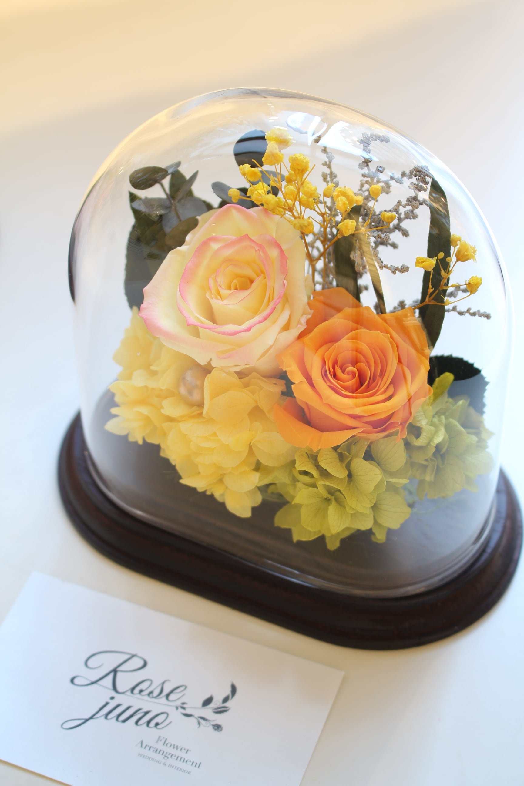 【高級プリザーブドフラワー】オランダ輸入レインボーローズのウサギドーム 高級プリザーブドフラワー】オランダ輸入レインボーローズのウサギ