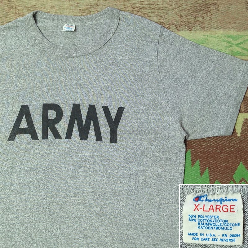 80s Champion ARMY Print Gray Heather T-Shirt （XL） | Wonder Wear ...