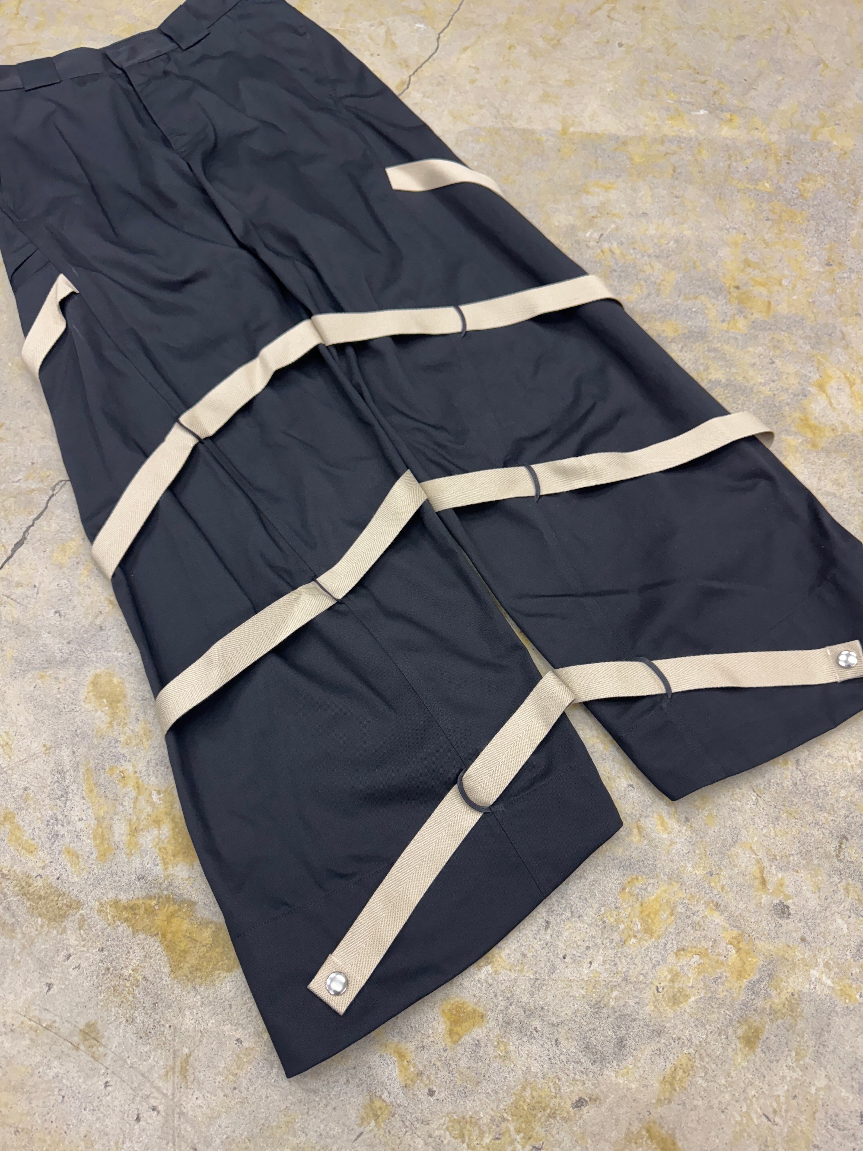 YUKI HASHIMOTO | TWISTED BONDAGE WORK PANTS | BLACK | HOWDAY