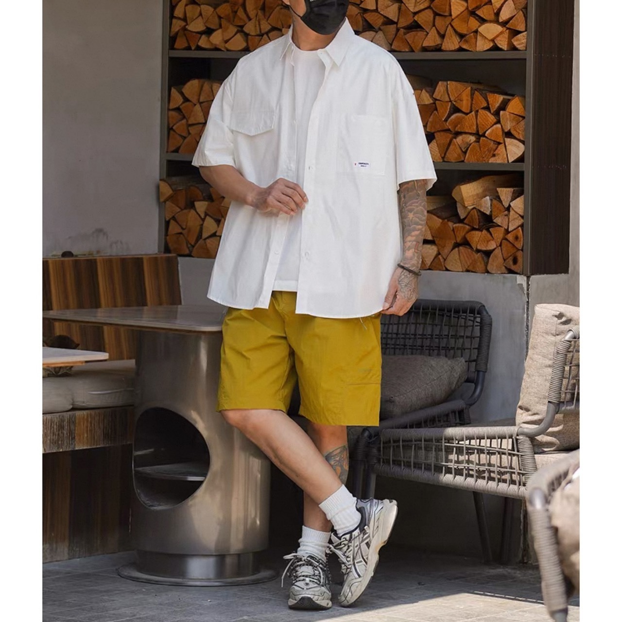 Flap pocket logo tag shirt 1445 - 14