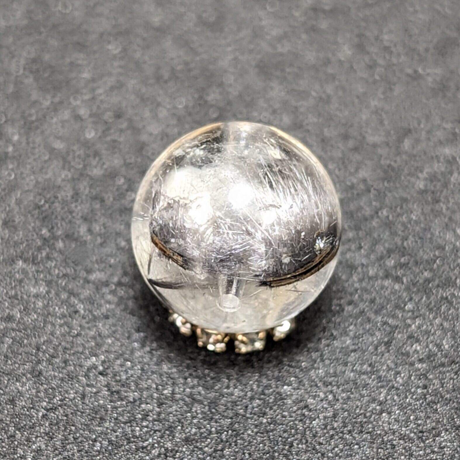 Plt52【結晶の世界】プラチナルチルクォーツ 一点物 11ミリ 1粒売り