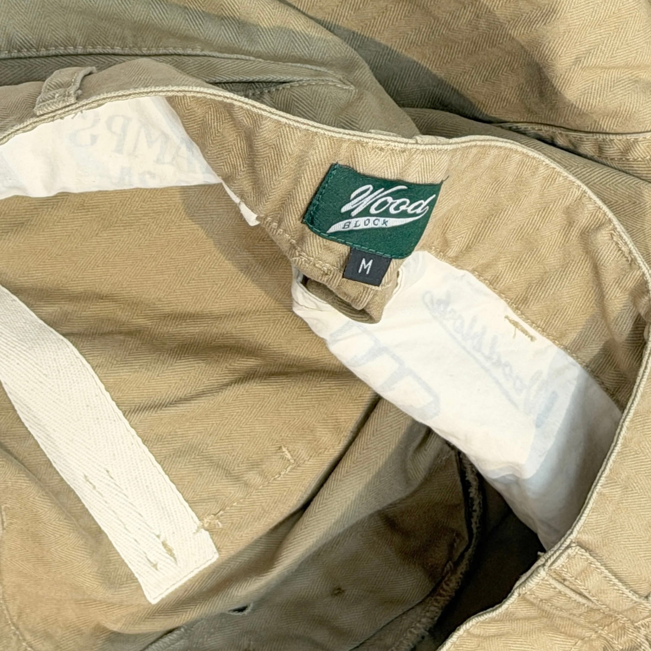 WOODBLOCK】 W-44 HERRINGBONE CARGO PANTS (Khaki) | 火ノ鳥OnlineStore