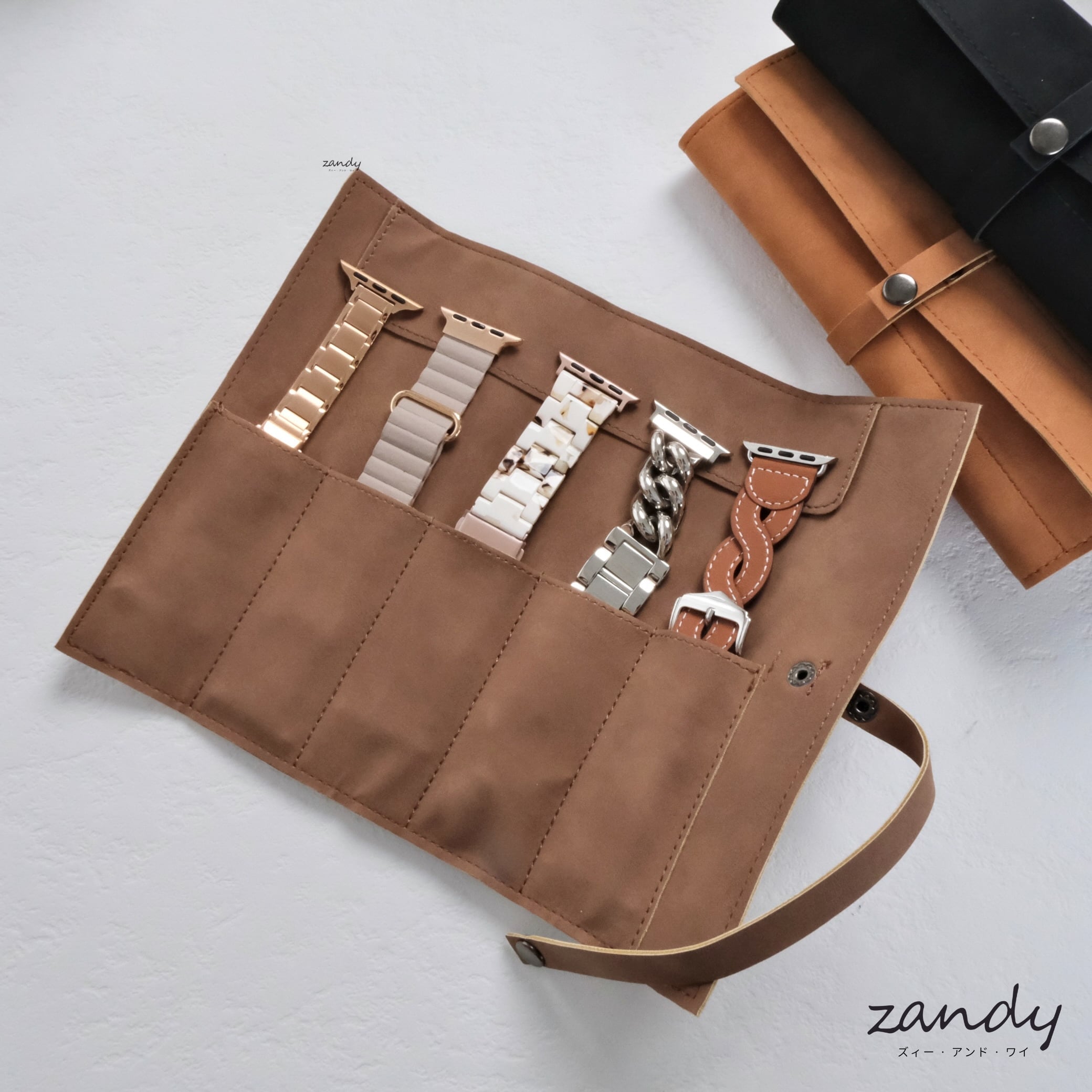 レザーポーチ】バンド5本入れ収納バッグ レザーポーチ | zandy(ズィー