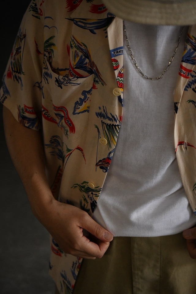 OK/50-60's "unknown" rayon hawaian shirt
