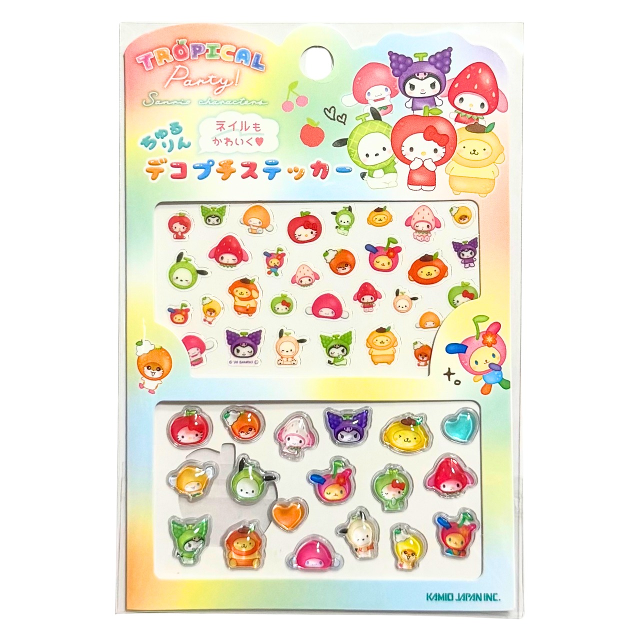 サンリオ　トロピカルパーティー　ちゅるりんデコプチステッカー/集合 - 1