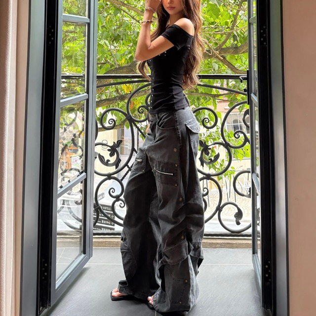Zip-pocket design pants　ジップポケットデザインパンツ　J2075