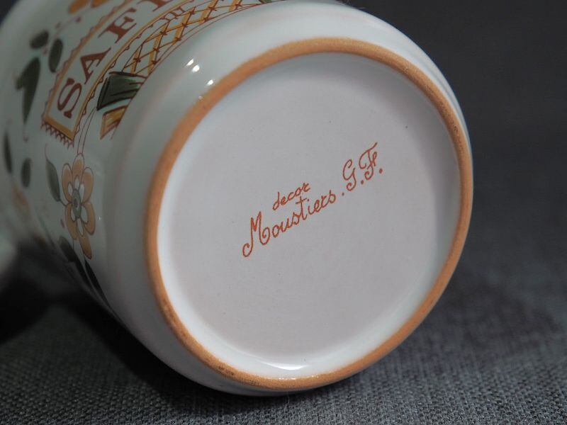 ムスティエ焼き 陶器のキャニスター ハーブポット フランス ブロカント
