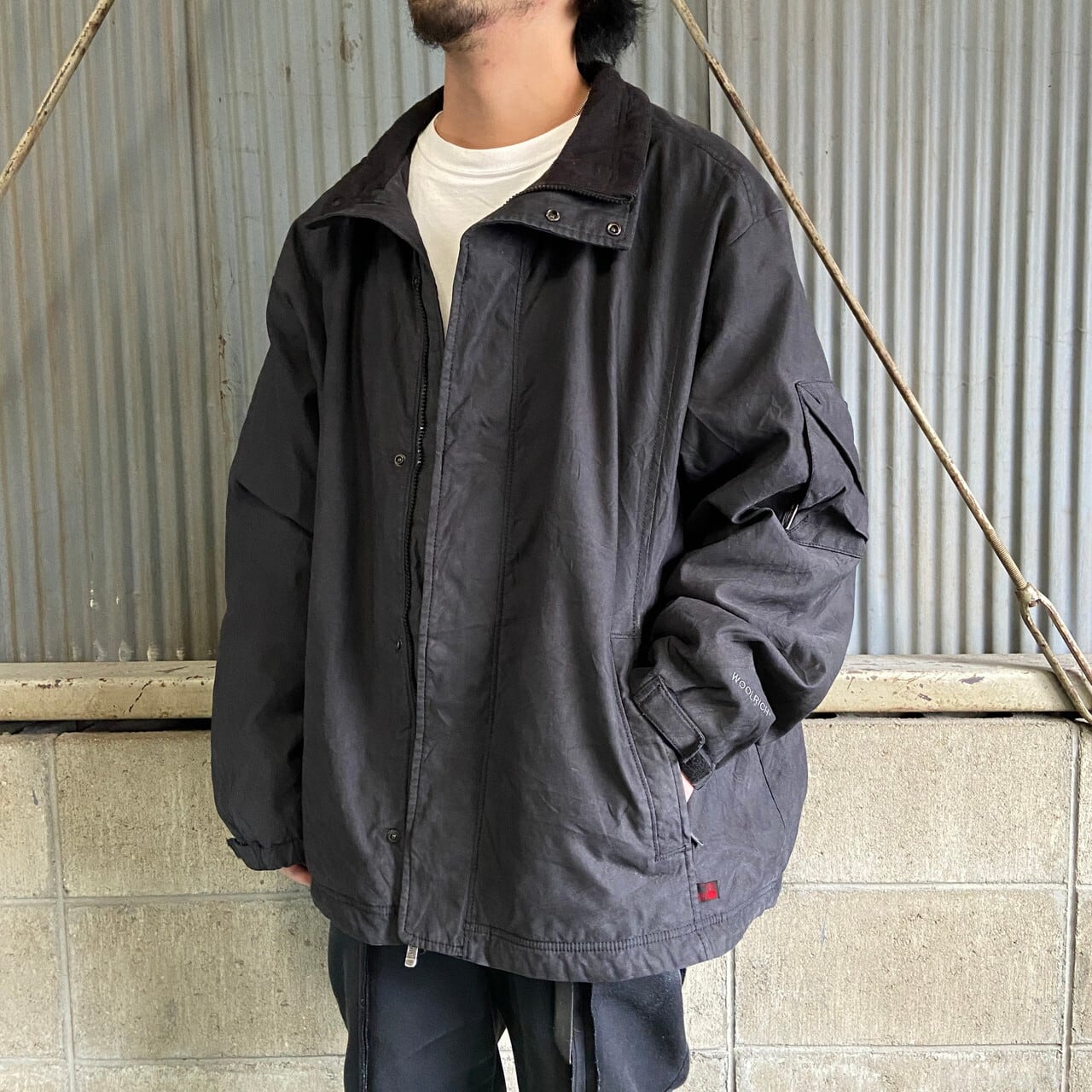 美品 Woolrich 米国製 ワークジャケット S ネイビー ウールリッチ