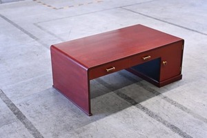 モリシゲ 29万 オリーブ印「九重/ここのえ」漆塗り 文机 後藤塗 デスク ローテーブル 引き出し 和モダン 森繁 morishige【中古家具/中古インテリア/USED家具ユーズド家具/リサイクル】