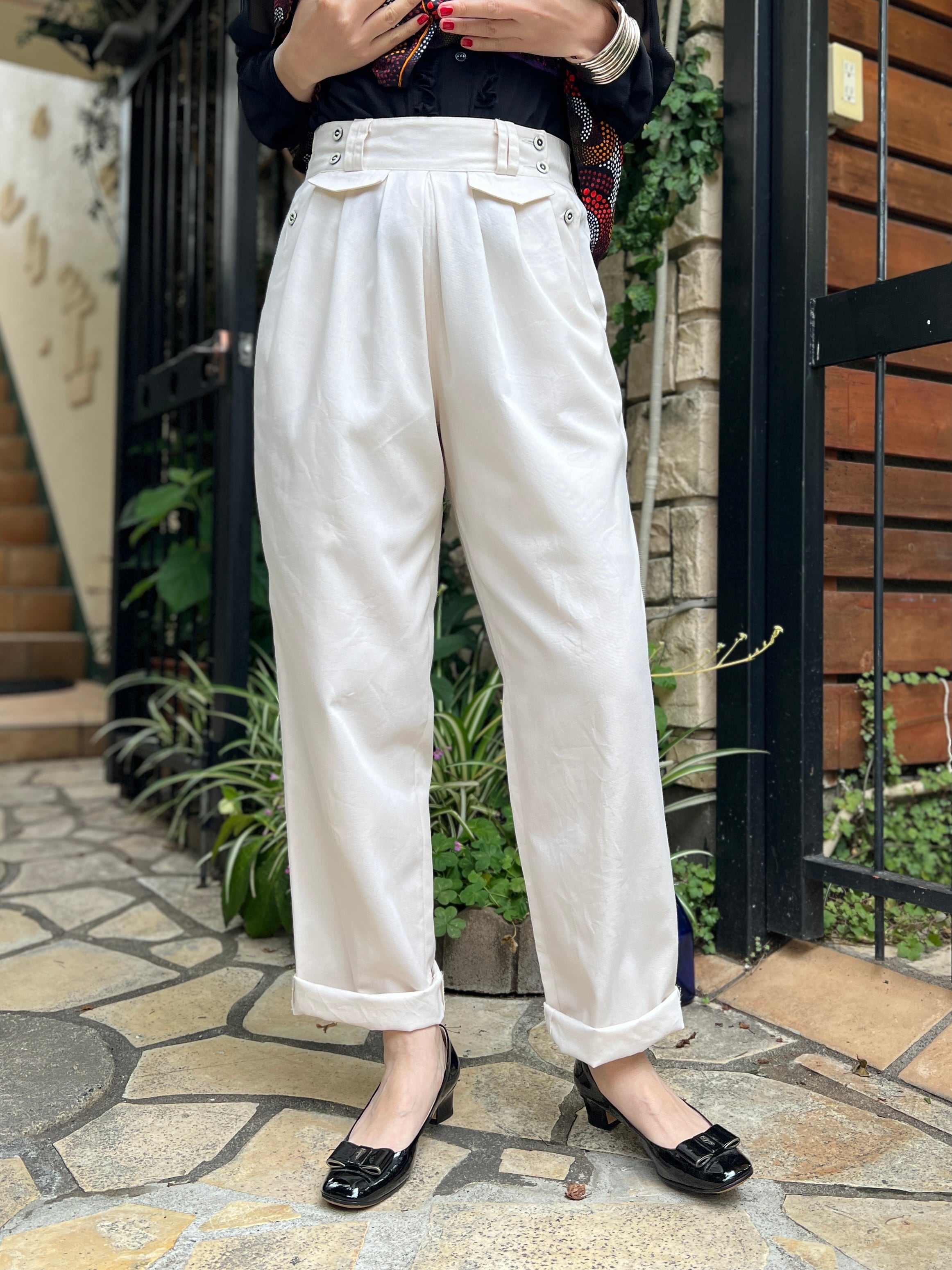 Vintage Ivory simple design pants