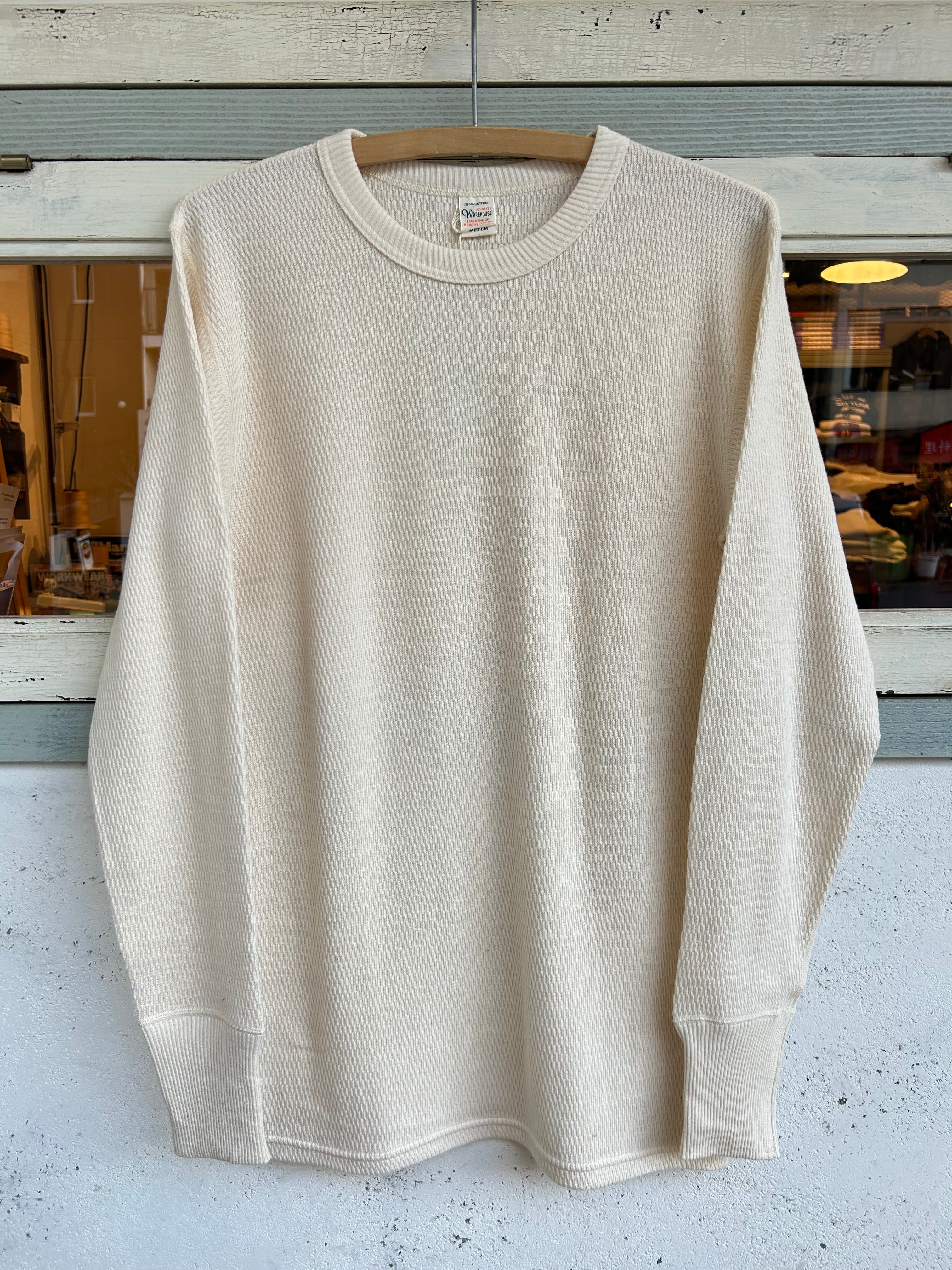WAREHOUSE 5903 4本針クルーネックワッフル長袖T | union online shop