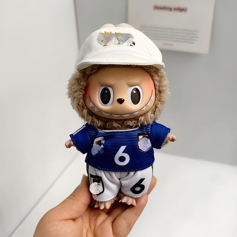 Labubu 1-3世代用 サッカー トップス+パンツ+帽子+ボールチャーム