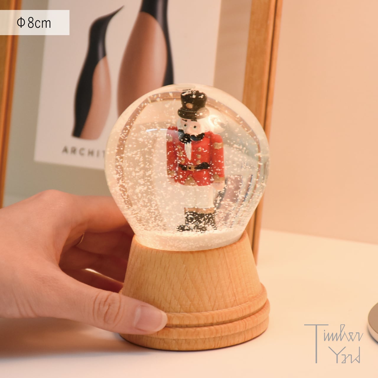 ONLINE限定】スノードーム / くるみ割り人形 / 木製台座 / Φ8cm