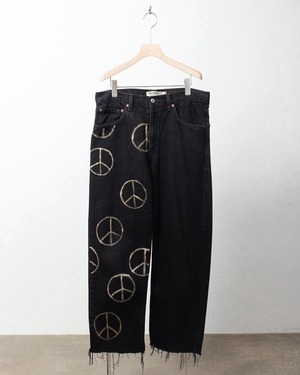 "Levi's 550" hand bleached black denim trousers