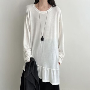 ドレープフリルロングTシャツ　　233033
