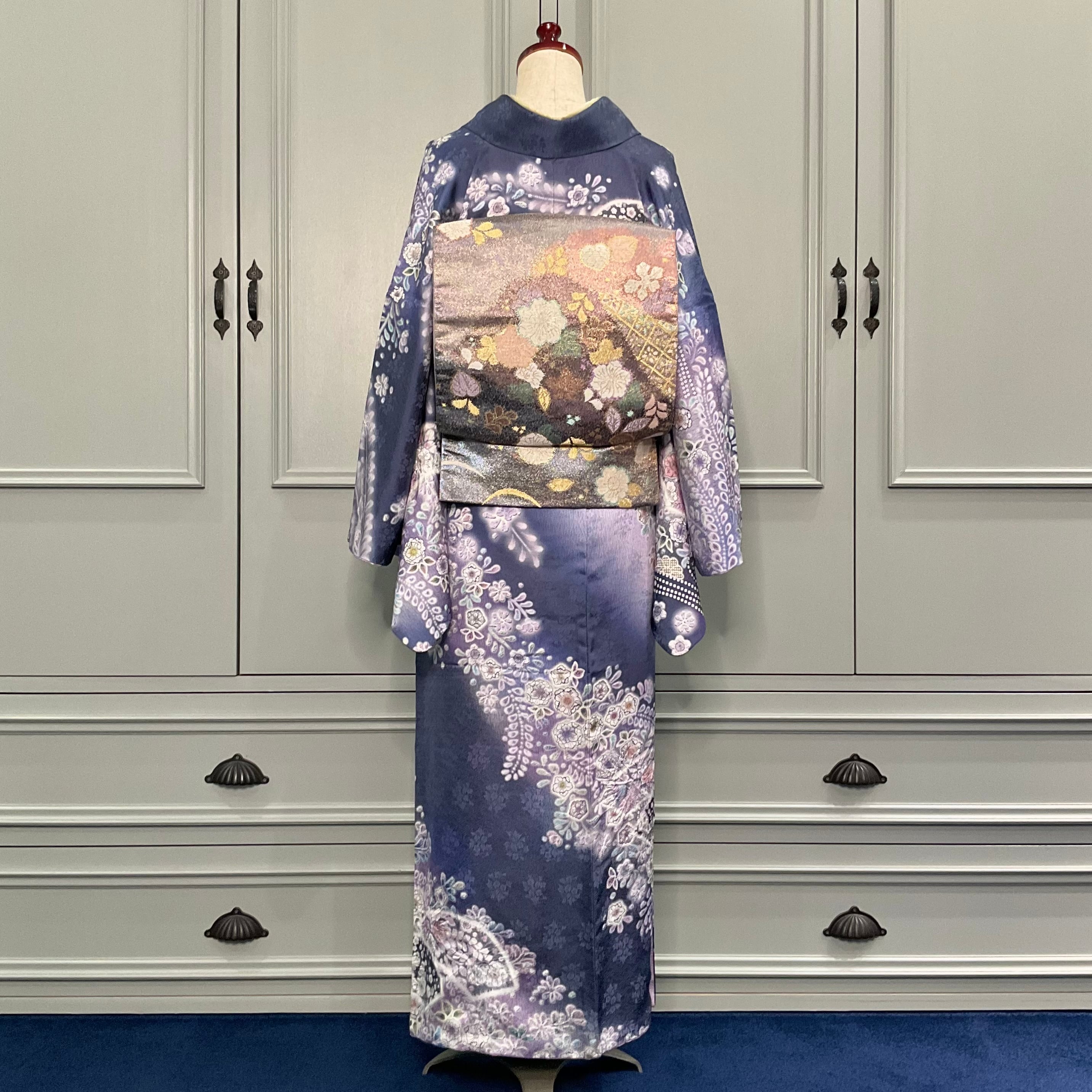 tall＊藤と桜の饗宴＊訪問着セット 辻ヶ花模様 流水 地紙 卒業式 入学