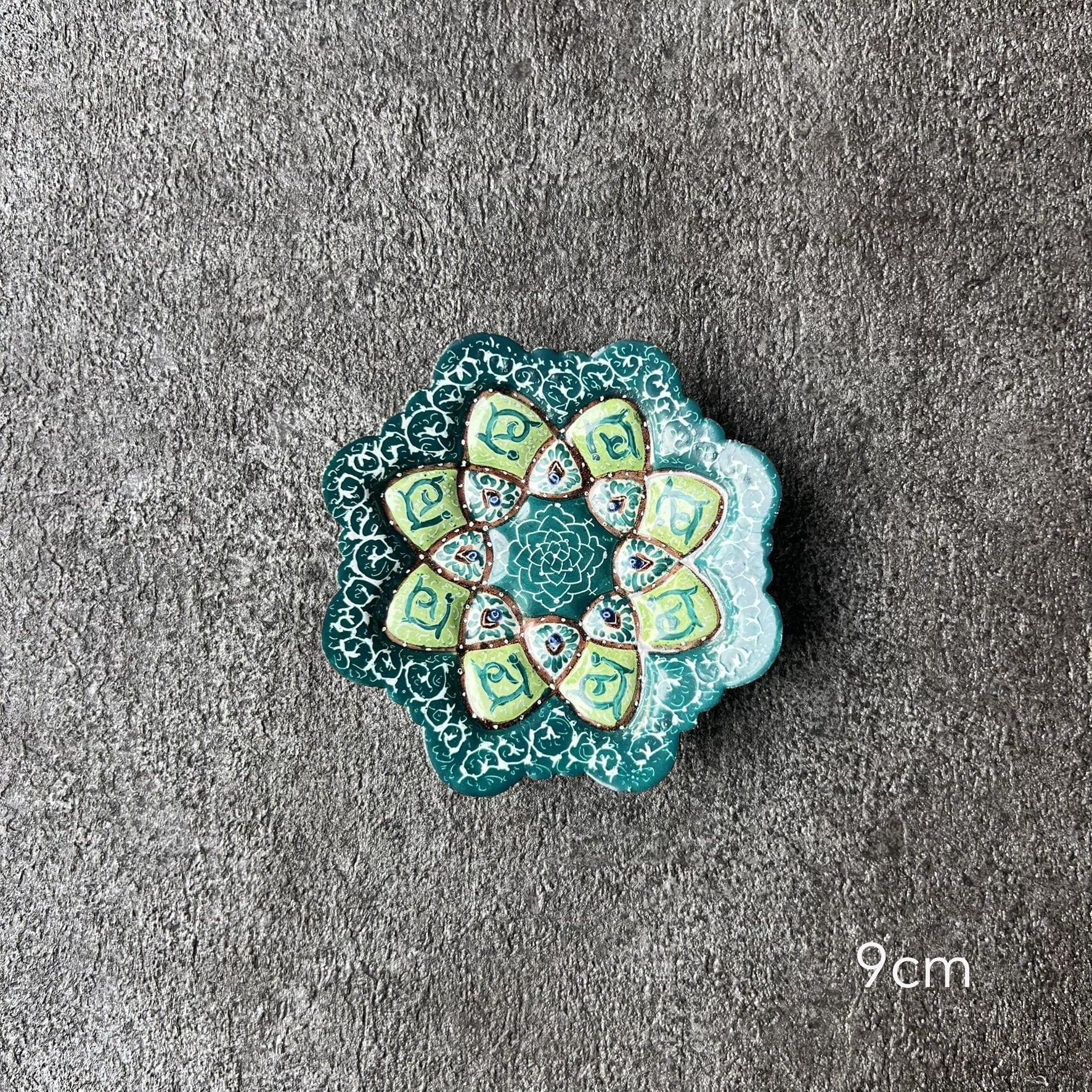 ペルシャの飾り皿（ミーナーカーリー）9cm アクセサリートレイ【MINA