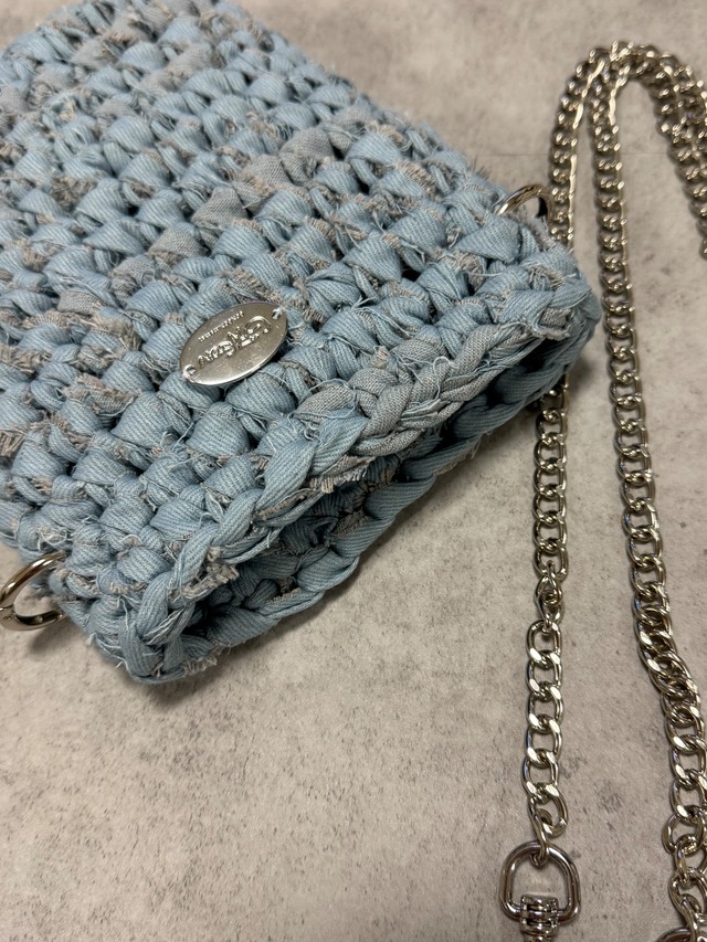 《1点もの》denim  phone holder / sky blue