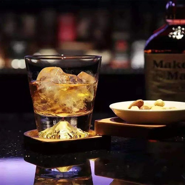 【新着商品】【morning place】 富士山 グラス タンブラー ロック 伝統的 木箱入り 結婚祝い プレゼント に (富士+桜富士)