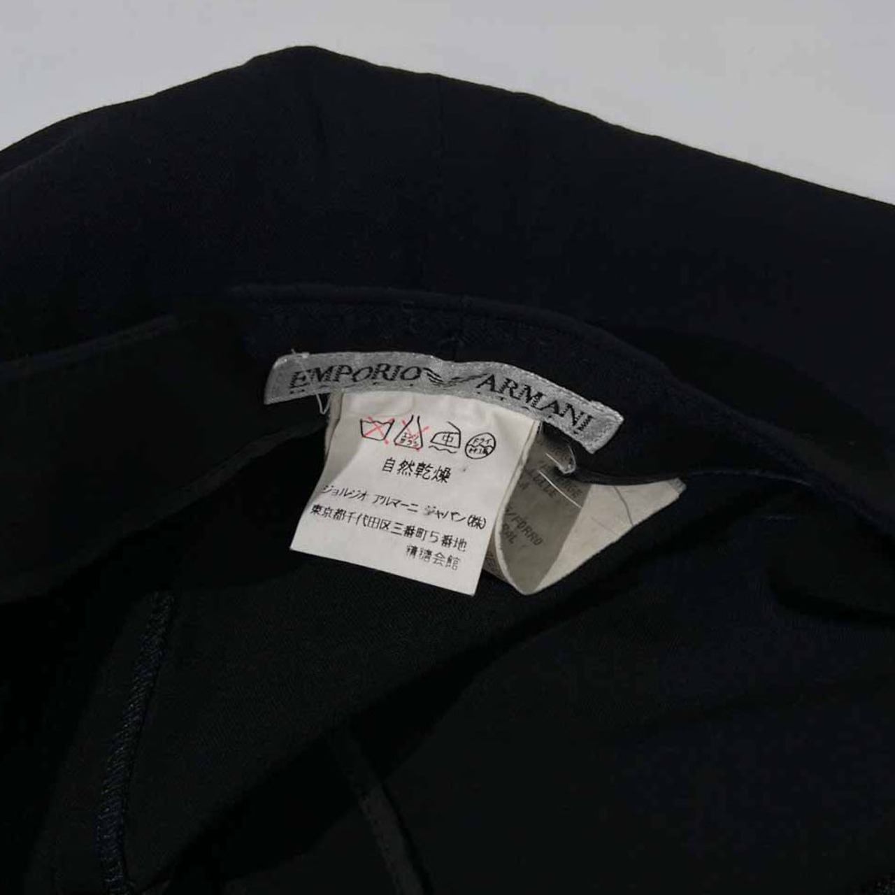 90s EMPORIO ARMANI エンポリオ アルマーニ センタープレス スラックスパンツ 38 /レディース/ビンテージ/ブラック