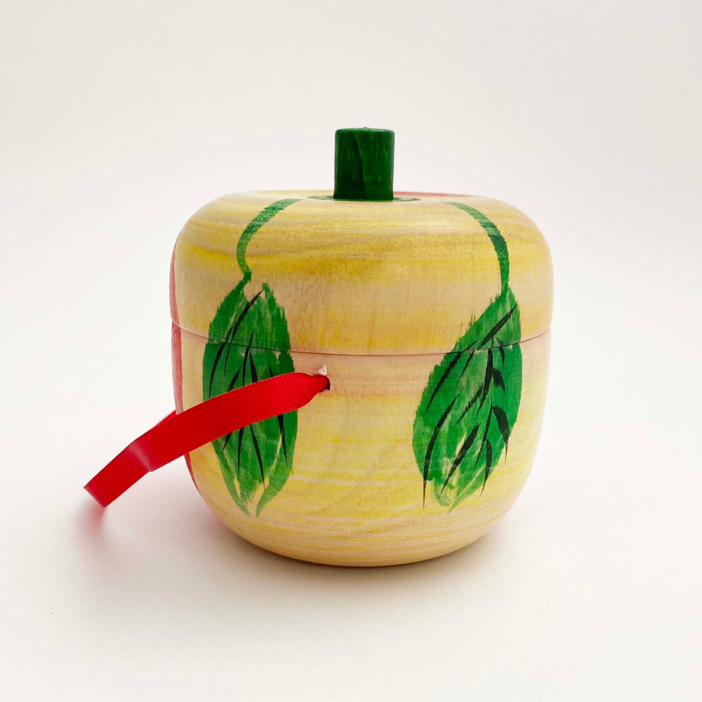 りんごのままごと独楽セット（遠刈田系/佐藤英裕工人作） | kokeshka