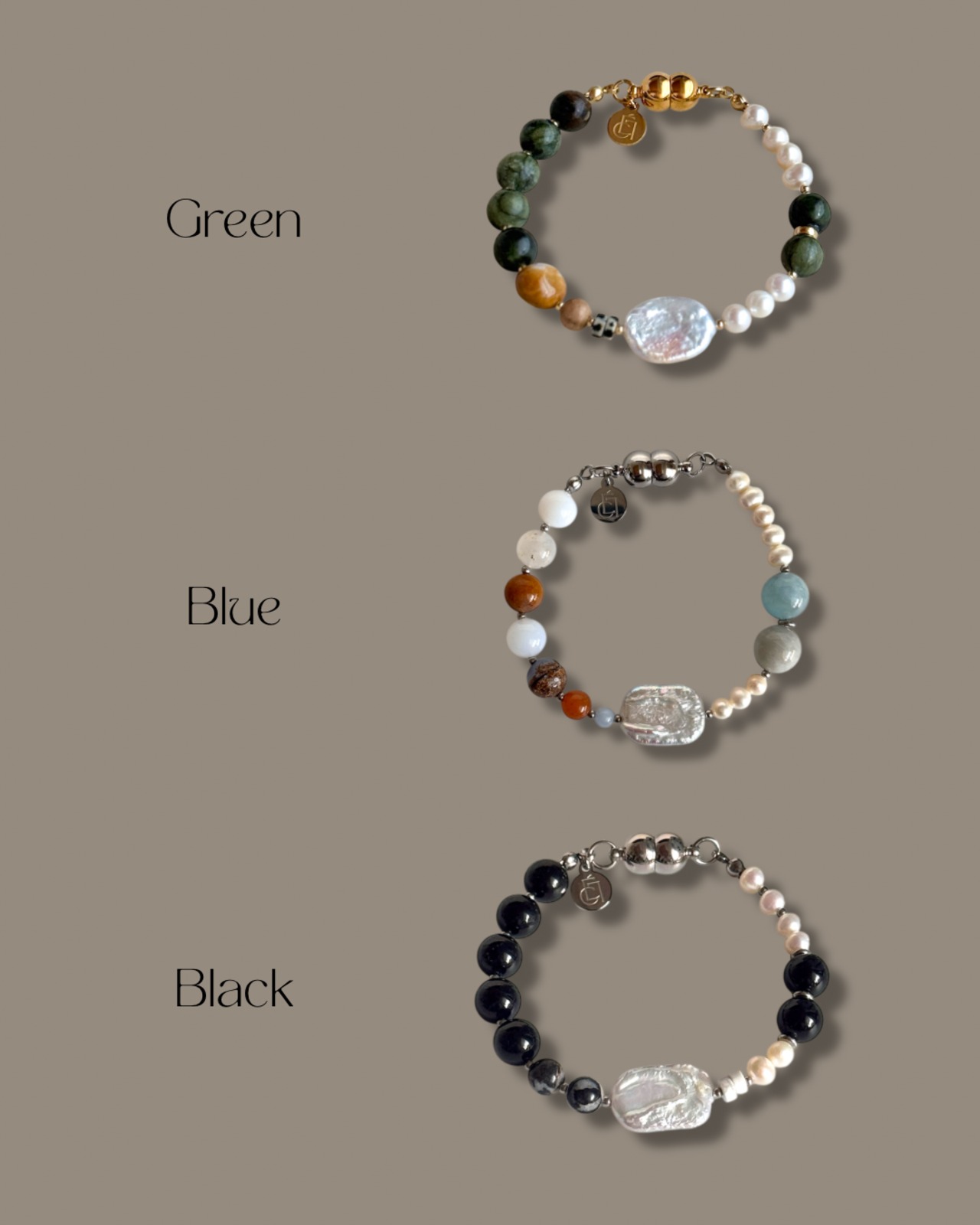 bracelet | chalcedony ×pearl［GB039-BL］
