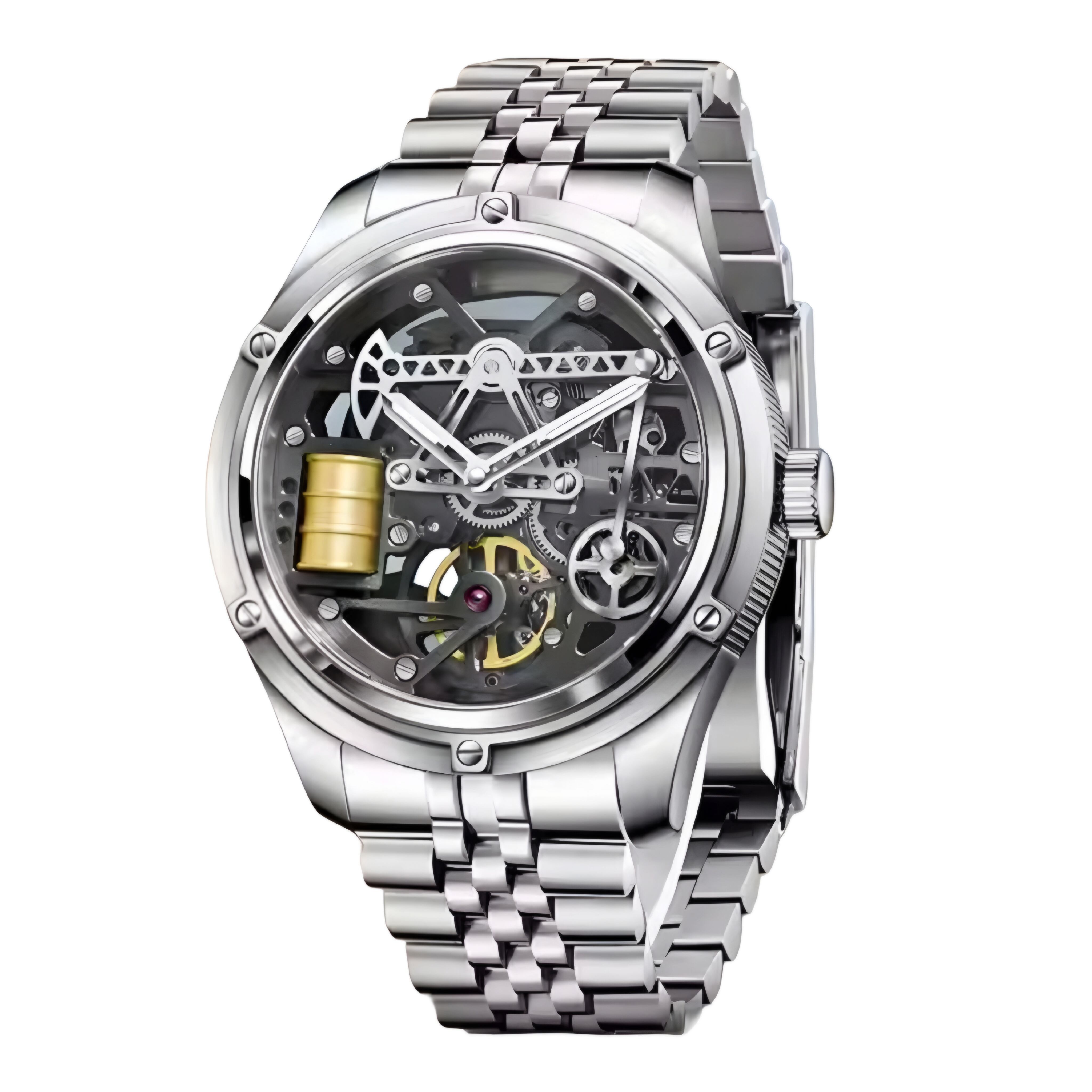 PINDU 6555 油井デザイン スケルトンダイヤルversion 機械式腕時計