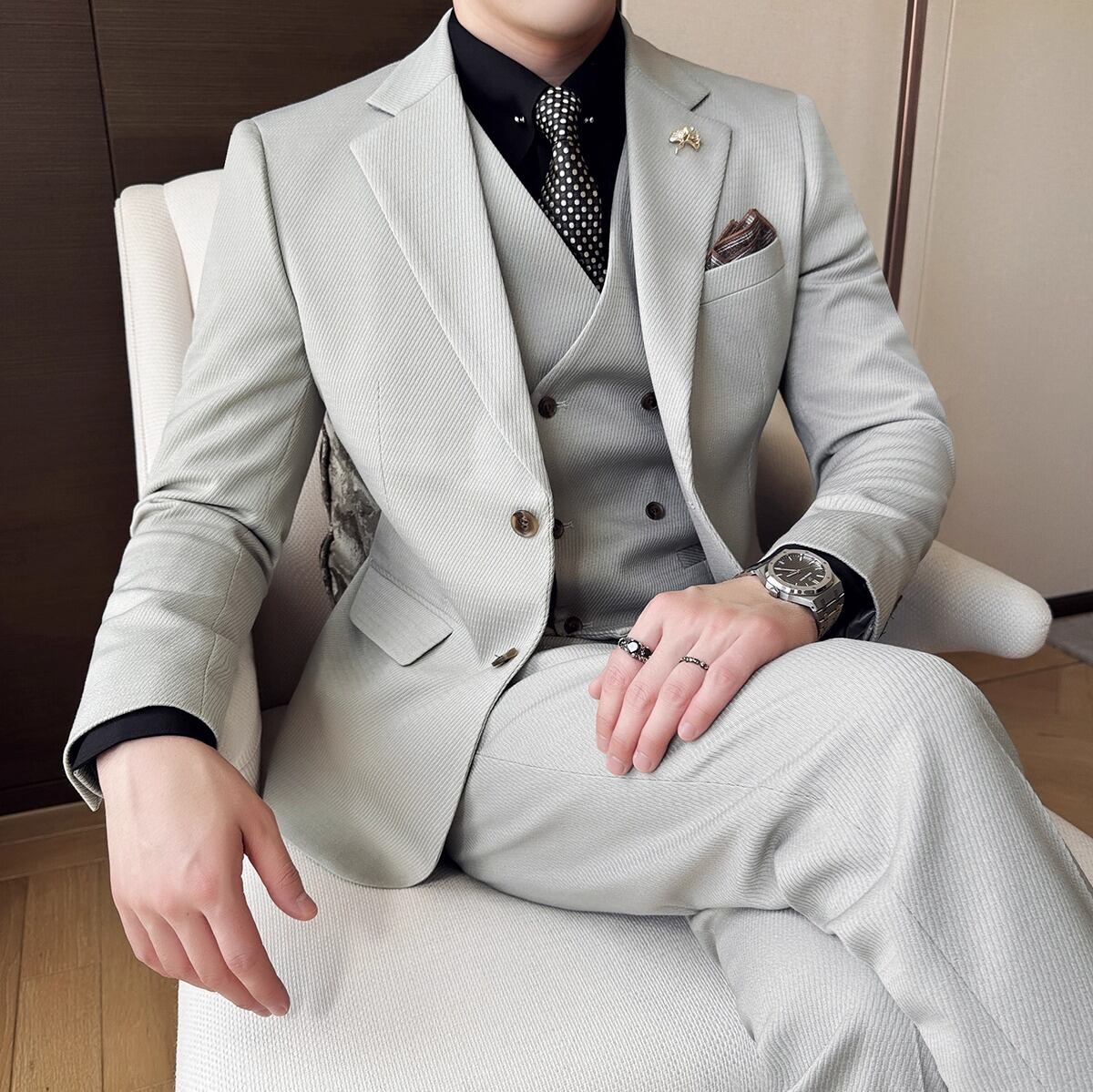 シングルブレストスリムフィットスーツ 3color SU0252 | R-Base