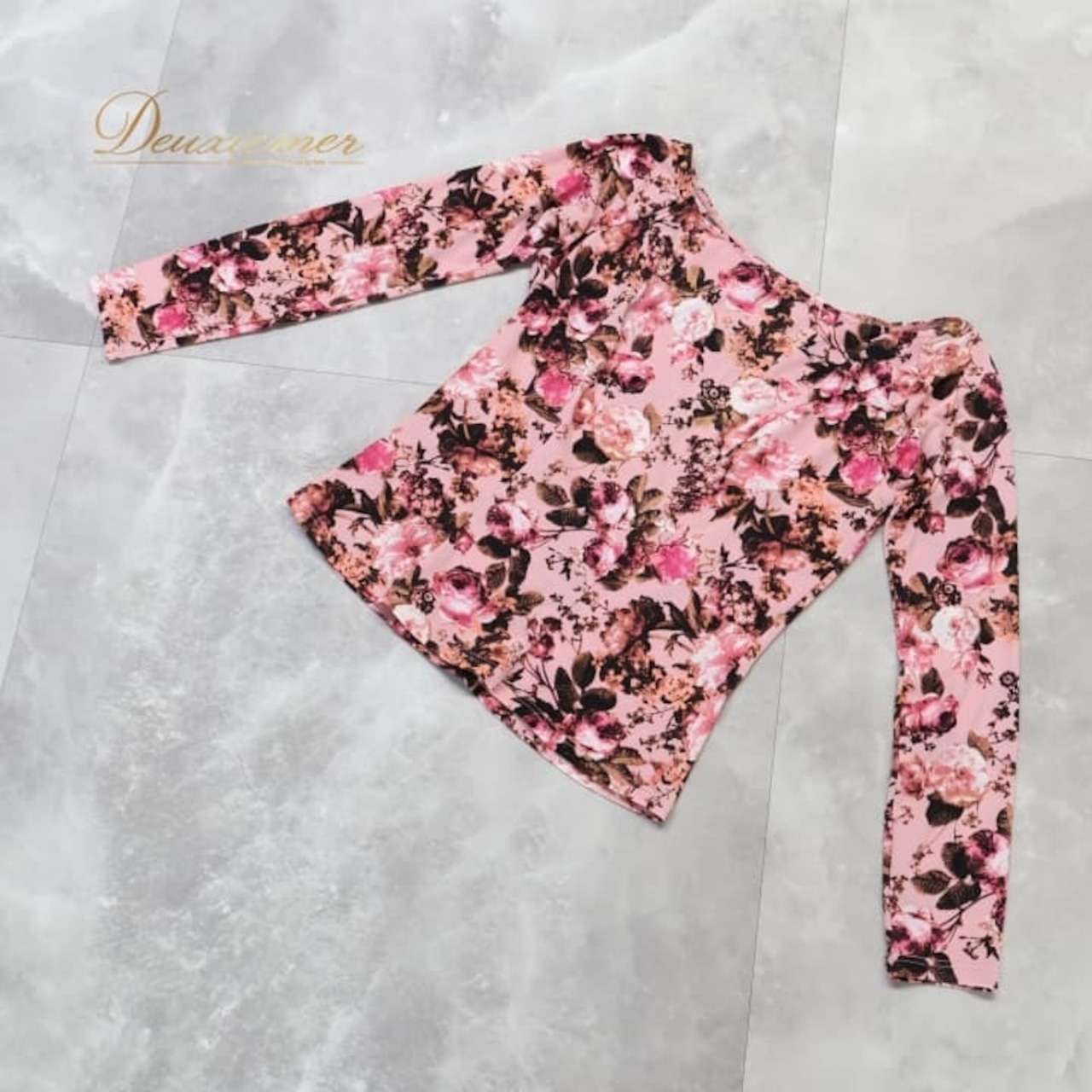 社交ダンス 衣装 トップス ブラウス ピンク系 チャコットロイヤルダンス Chacott ROYAL DANCE 花柄 レッスン 練習 上品 ストレッチ 伸縮 かわいい 落ち着いた色 パーティー 長袖 茶 白 日本製 ブラウン系 ホワイト系