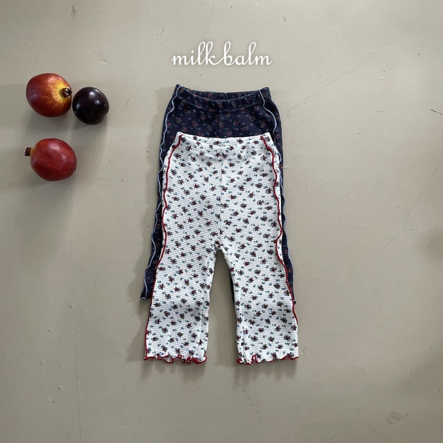 韓国子供服 / 26Autumn / Milkbalm / ブルーム ワッフルパンツ / 女子服 / キッズ服 / 秋服 *XS~XL*