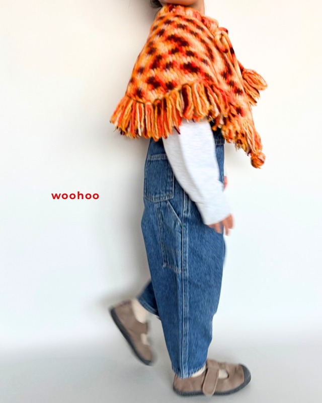 【3-5T相当・vintage 】ニットポンチョ