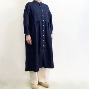 Sasanqua by trees サザンカバイツリーズ　ANTIQUE GATHER ONE PEACE 　アンティークギャザーワンピース  -DENIM-