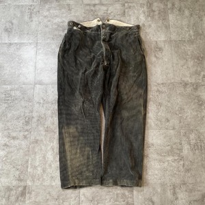 30-40s Le Chamonix メタル 細畝コーデュロイ パンツ W39