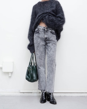 1980s-90s Levi's 505 - acid wash zipper fly 5pocket black denim