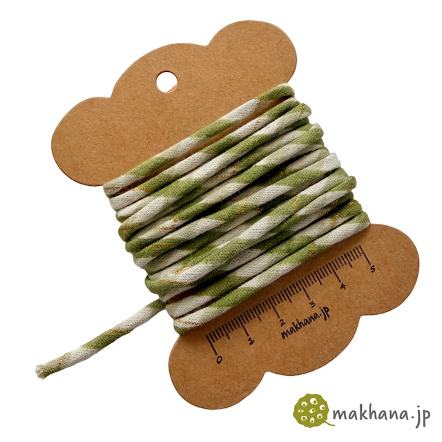 インド製ハンドブロックプリント丸紐 3mm幅 2m E