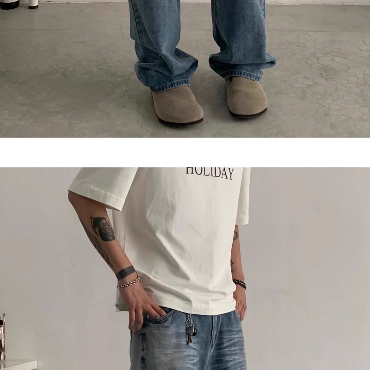 アメリカンレトロウォッシュドストレートデニム　1200