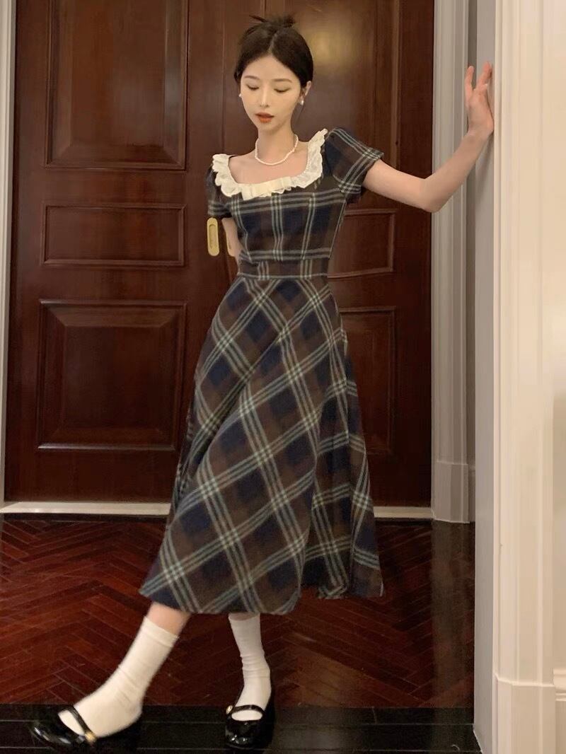 レトロチェック柄ワンピース G105CON0050