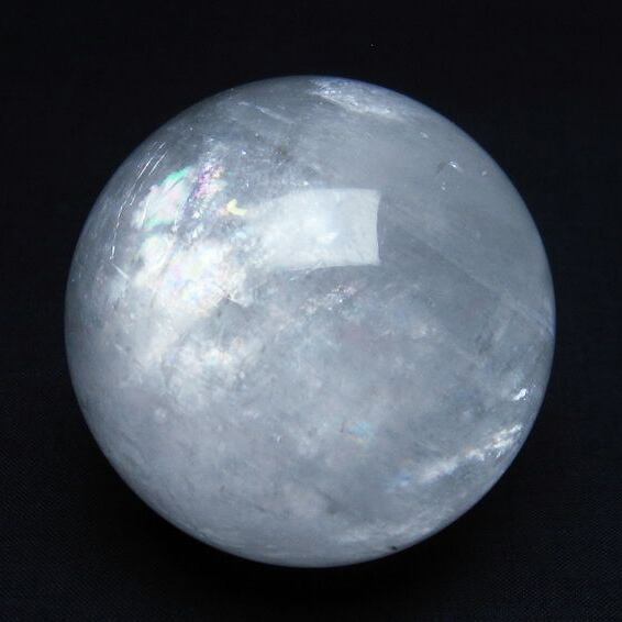 カルサイト 丸玉 虹入り 66mm ホワイトカルサイト スフィア 一点物 151-6230