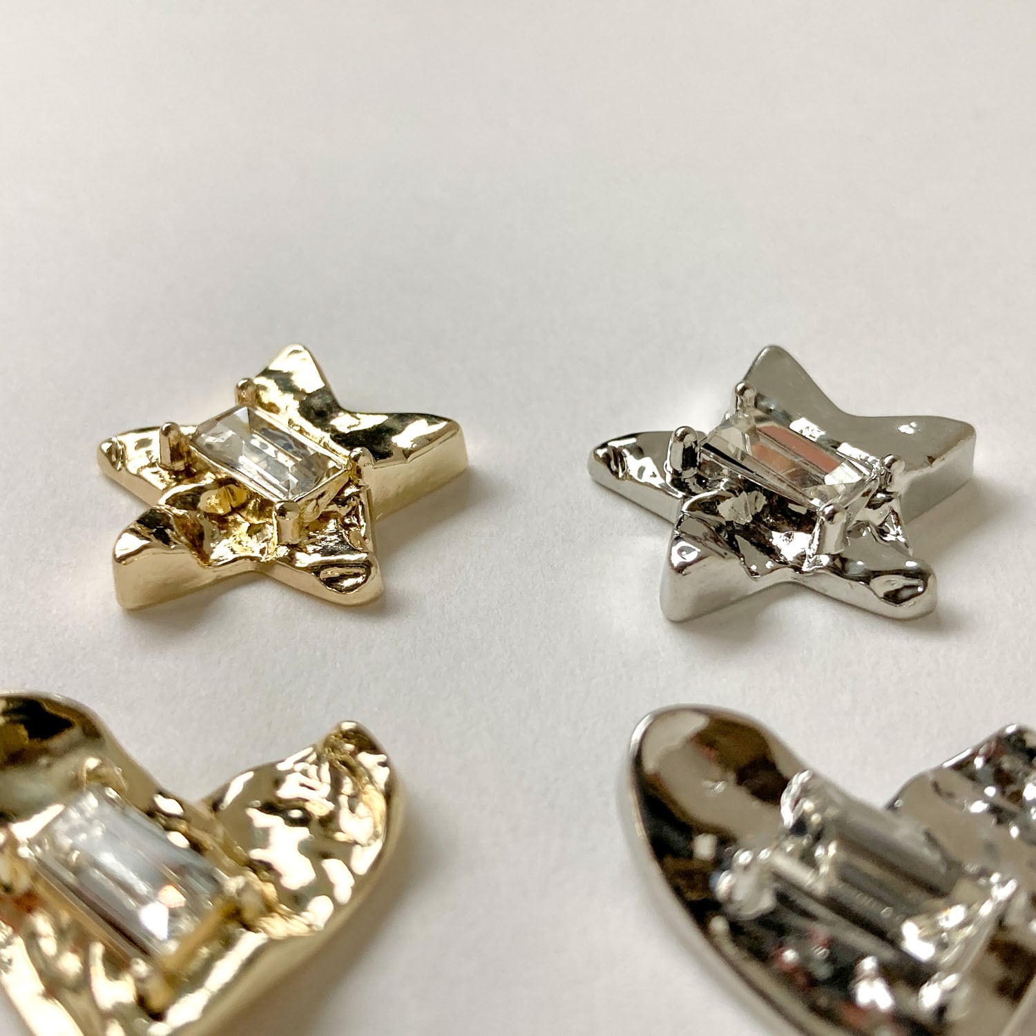 ビジュー付き星とハートのデコパーツ | Dua-アクセサリーパーツショップ